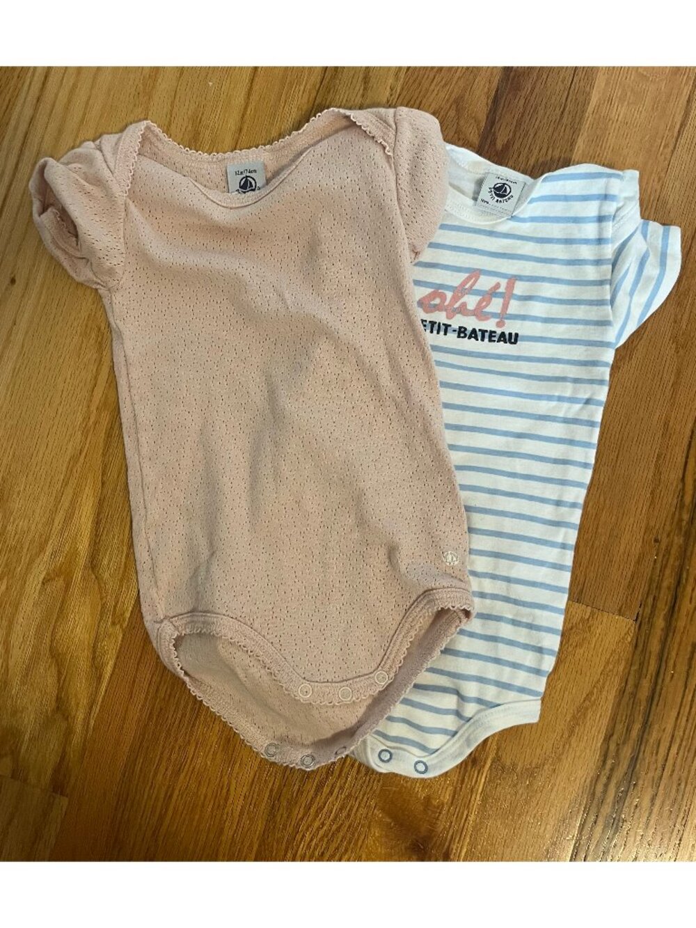 Petit Bateau bodysuits 2 pack - one 12m, one 18m